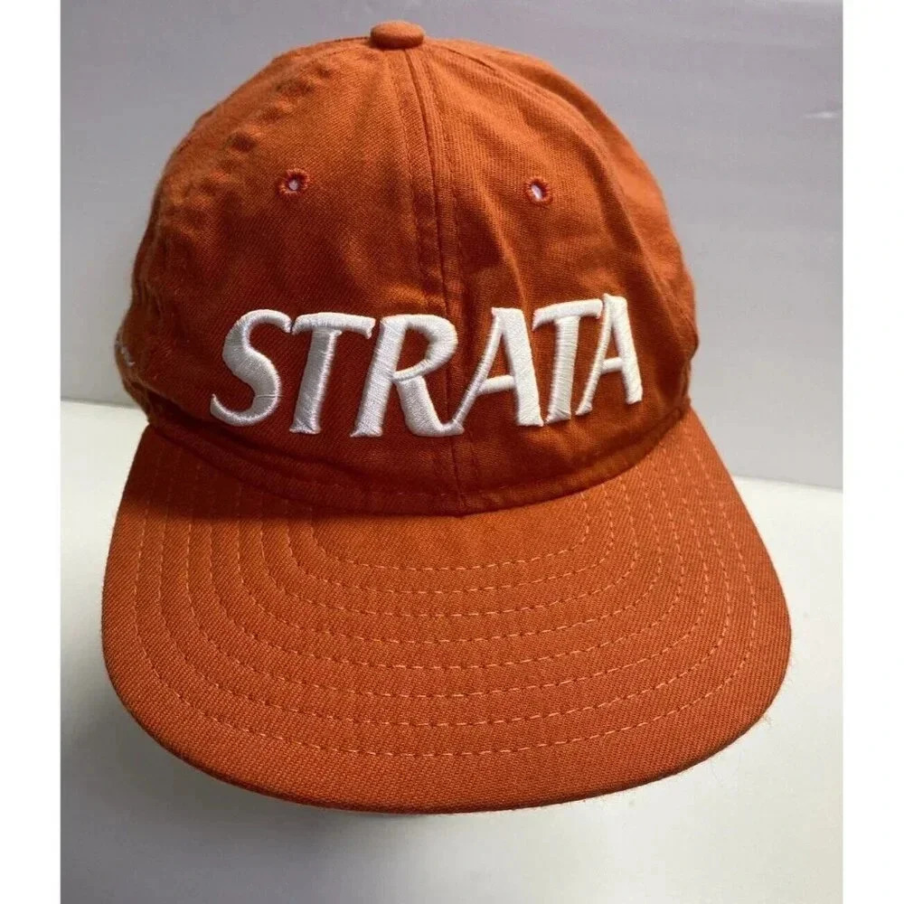 Strata Golf Hat Ben Hogan New Era Leather Adjustable Strap Embroidered In Orange